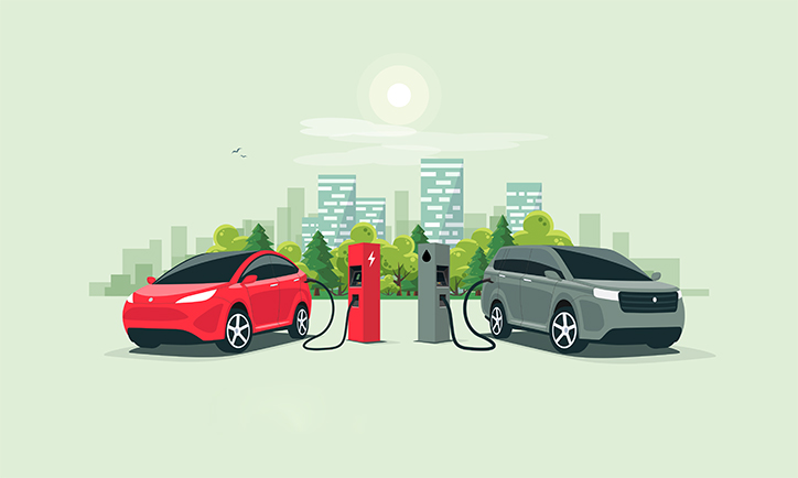 comparaison entre la consommation d'une voiture électrique et une voiture à essence